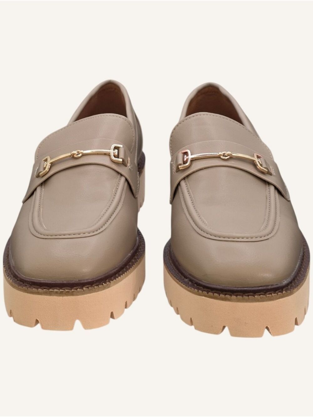 CCOCCI Megan Taupe Horsebit Lug Sole Loafers Size 10 NWOB - Picture 4 of 10